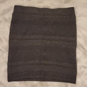 Gray Knit Mini Skirt